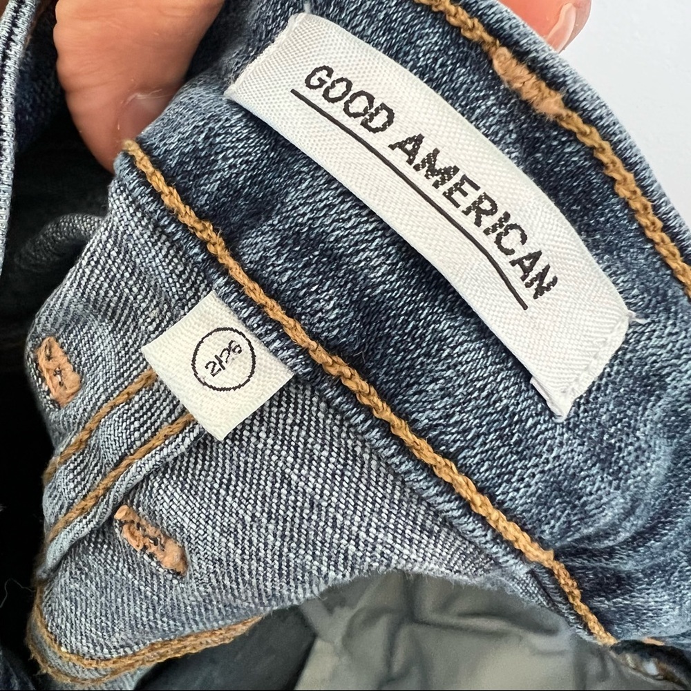 Good American- High Waist Denim Distressed Pencil Skirt- 2/26 - Picture 5 of 6